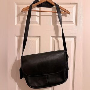 Polo by Ralph Lauren 100% Black Leather Messenger’s Bag. NWT